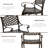5 Piece Modern Outdoor Dining Set for 4, Bronze Aluminum Patio Table and Chairs, 48" Round Table with Umbrella Hole, Brown-1551166475