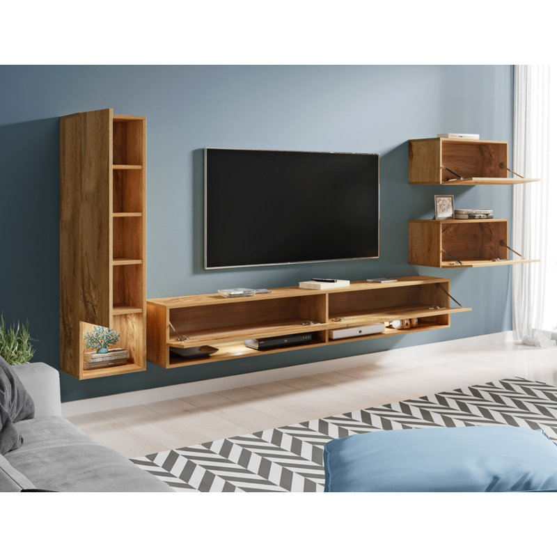 Unterhaltungsecke Creasey für TVs bis 78", Wotan Oak