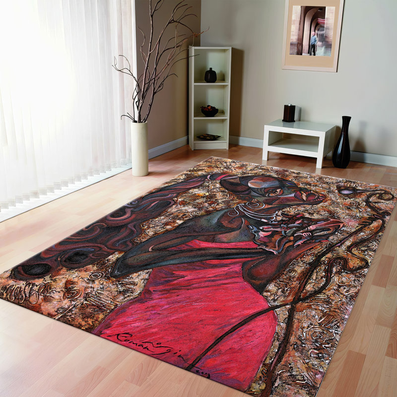 Exquisite Soft Pile Rug With Abstract Geometric Artwork Print Ideal for Home and Office Interiors, Rectangle 3'11" x 5'11"