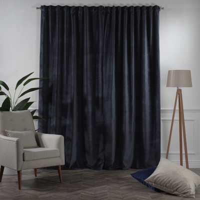 Rideau simple extra long et extra large en velours mat luxueux