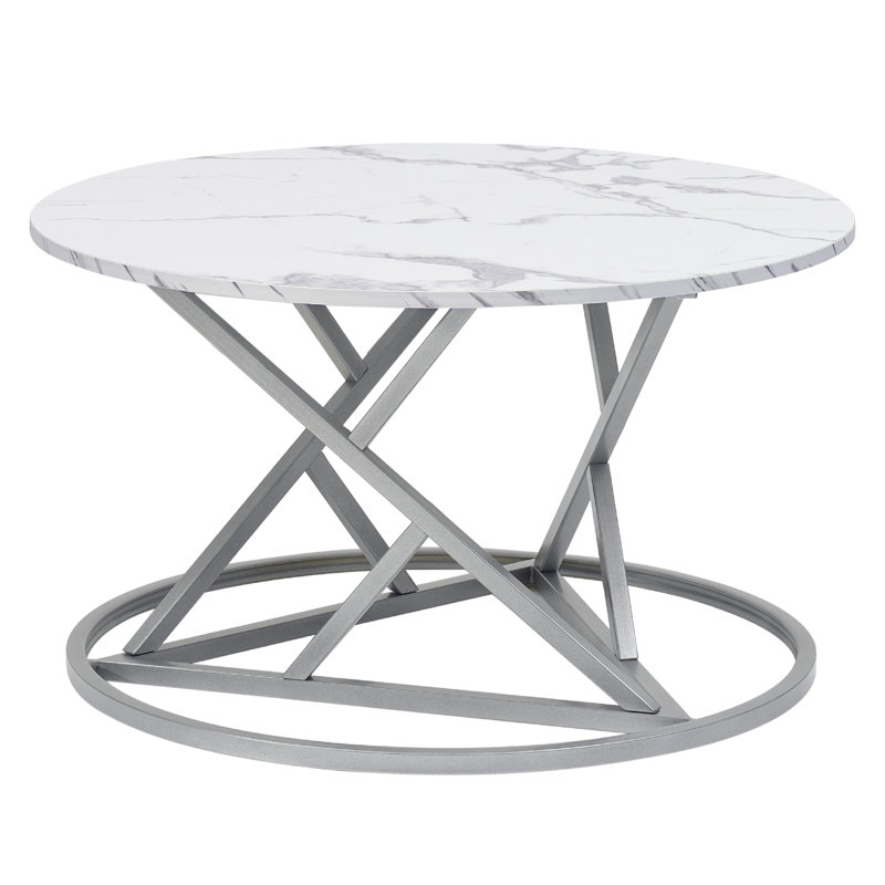 Frame Coffee Table, White/Silver
