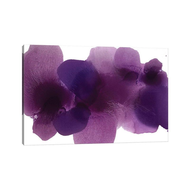 Free Form Purple On White by Hannah Carlson - Wrapped Canvas Gallery-Wrapped Canvas Giclée, 20.5cm H x 31cm W