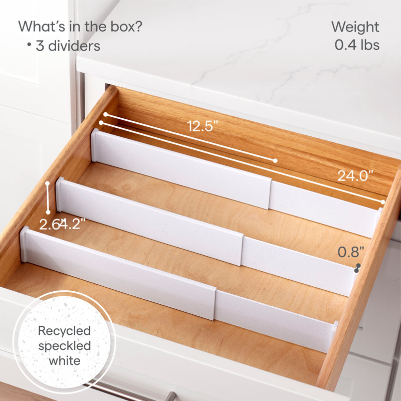 YouCopia® ReStickable™ Shallow Drawer Dividers, Kitchen Organizers for Utensil and Tool Storage