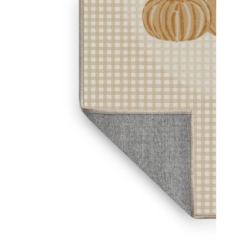 Tapis abstrait moderne et contemporain Balbo Halloween lavable à la machine - reliure beige, 5 x 7