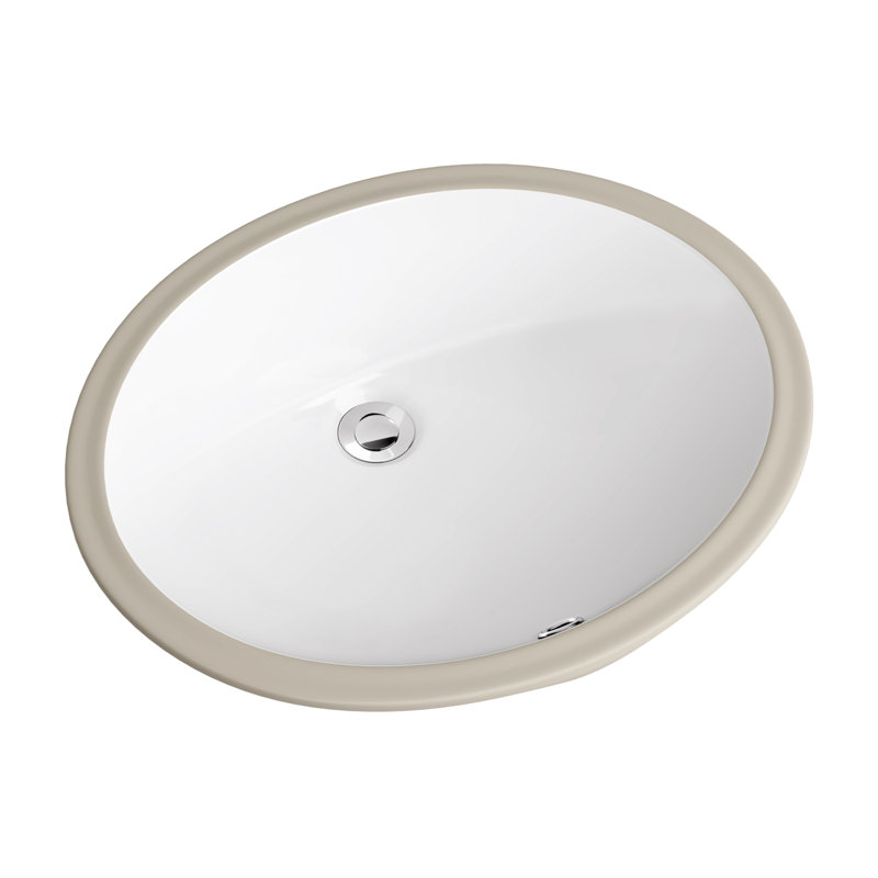 Lavabo ovale en porcelaine Filbert de 16 po avec trop-plein