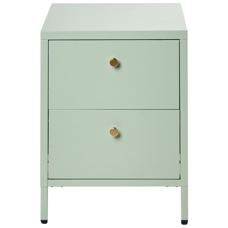 43 cm W Steel Bedside Table, Mint Green