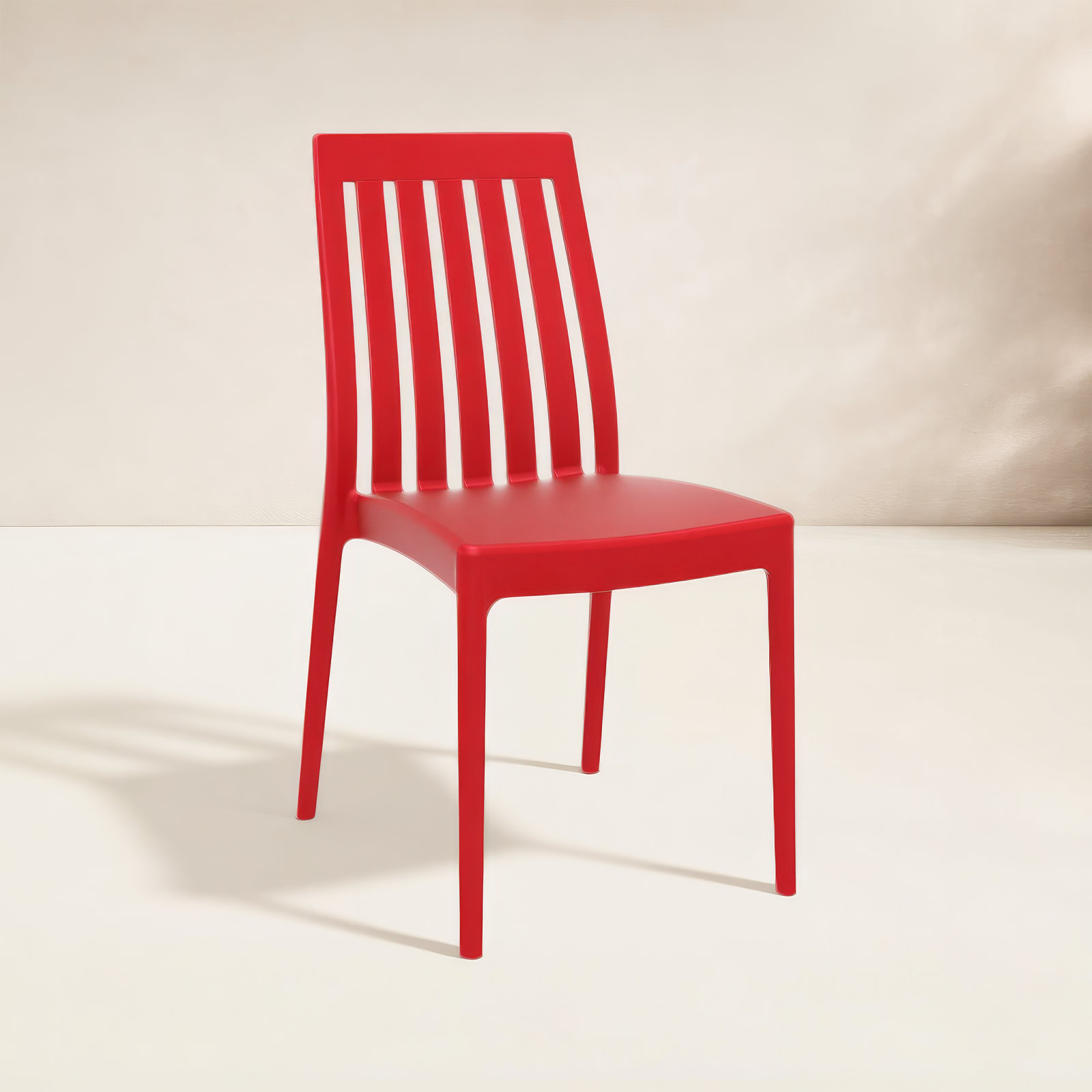 Kenno Stackable Patio Side Chair, Red