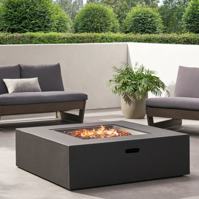 Table de feu 50 000 - réservoir carré pour utilisation extérieure, sans assemblage, réservoir à fosse foncée grisâtre,