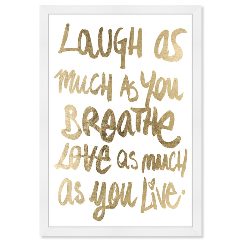 Laugh Gold - Reproduction d'art textuel sur papier encadré