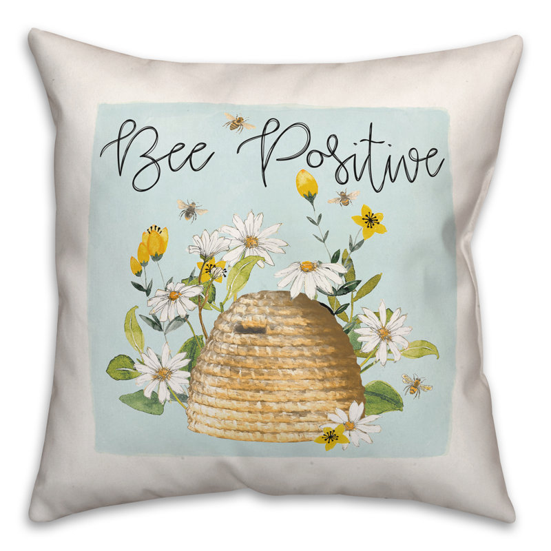  Housse et insert de coussin carré Honey Bee Hive