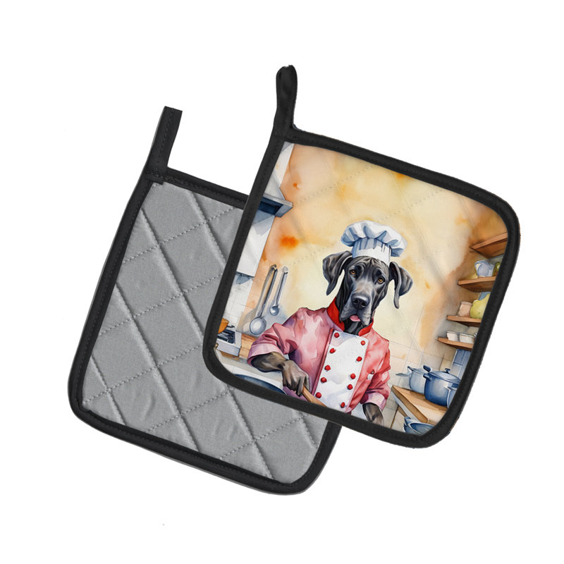 Ensemble de poignées en polyester Caroline's Treasures The Dog Chef