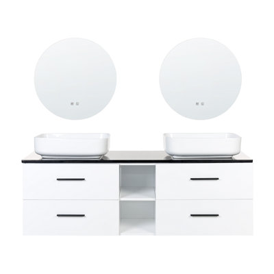 Lashieka 150mm Double Bathroom Vanity with Vessel Ceramic Basin