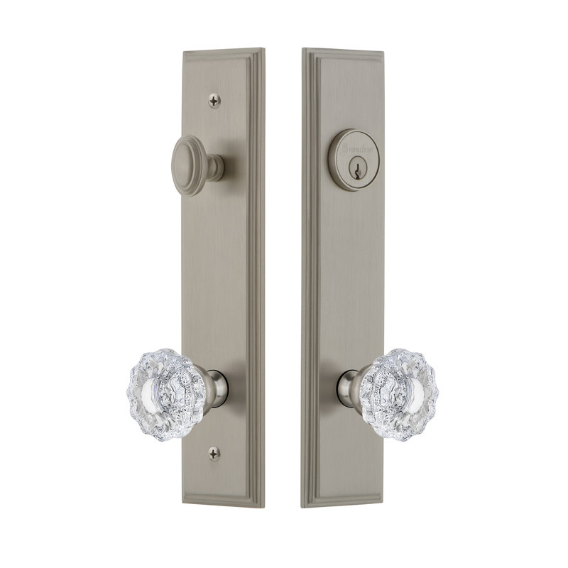 Ensemble d'entrée haut Carré, 2,375 po, Nickel satiné
