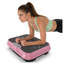 Machine d'exercice à plaque vibrante pour tout le corps, plateforme de remise en forme compacte avec ABS et plateforme en caoutchouc, rose rouge