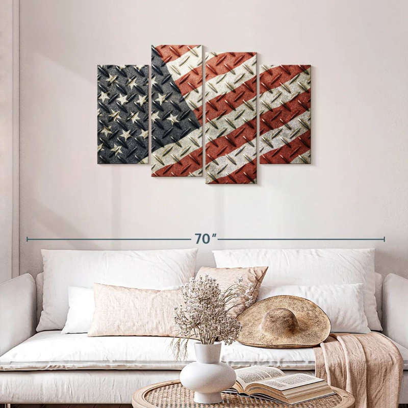 Drapeau américain Borges Steel Mat, H 27 po x l 43 po