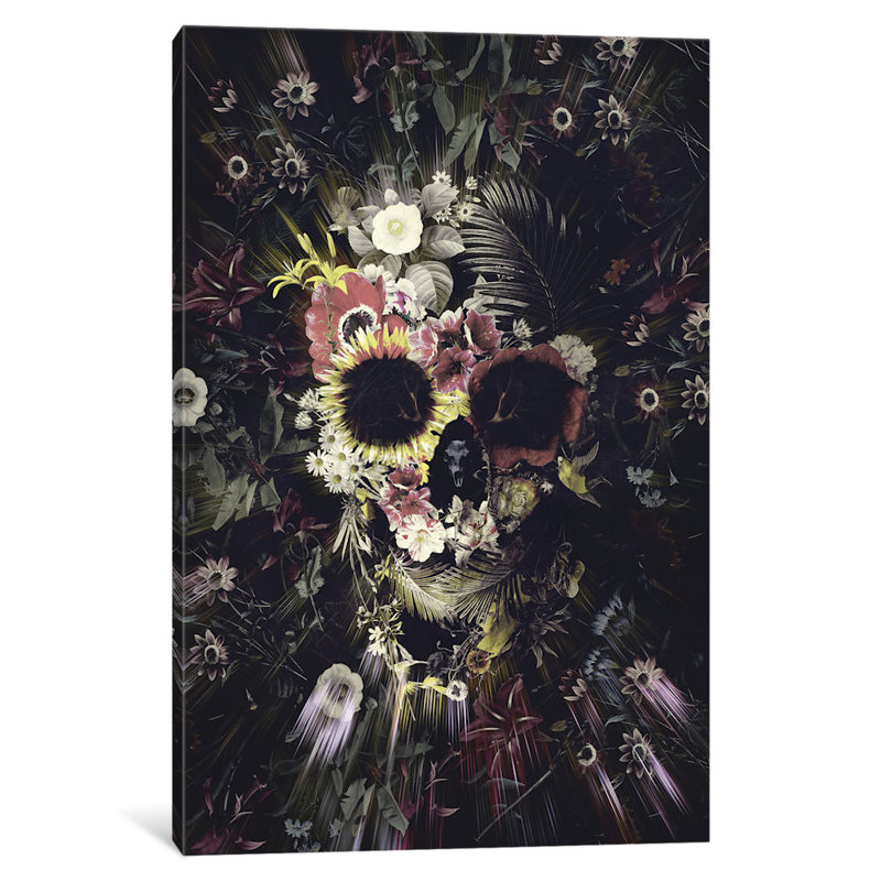 « jardin crâne » par ali gulec, impression sur toile tendue, H 60 po x l 40po x P 1,5 po
