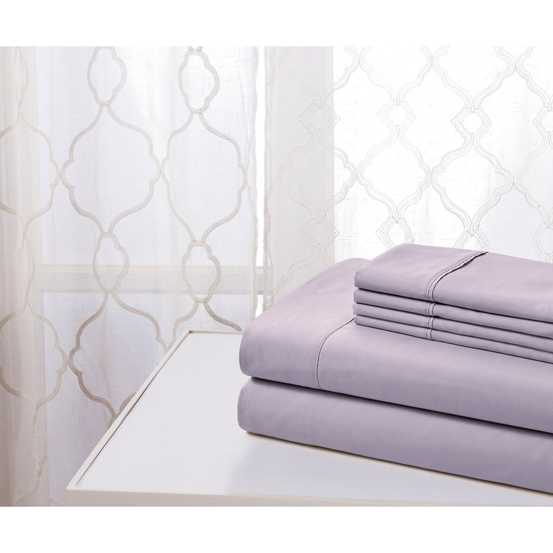 Kathy Ireland 6 Piece Cool Max Soft Sheet Set - 6 Colors, Lavender, Queen Sheet Set + 1 Fitted Sheet +4 Pillowcases