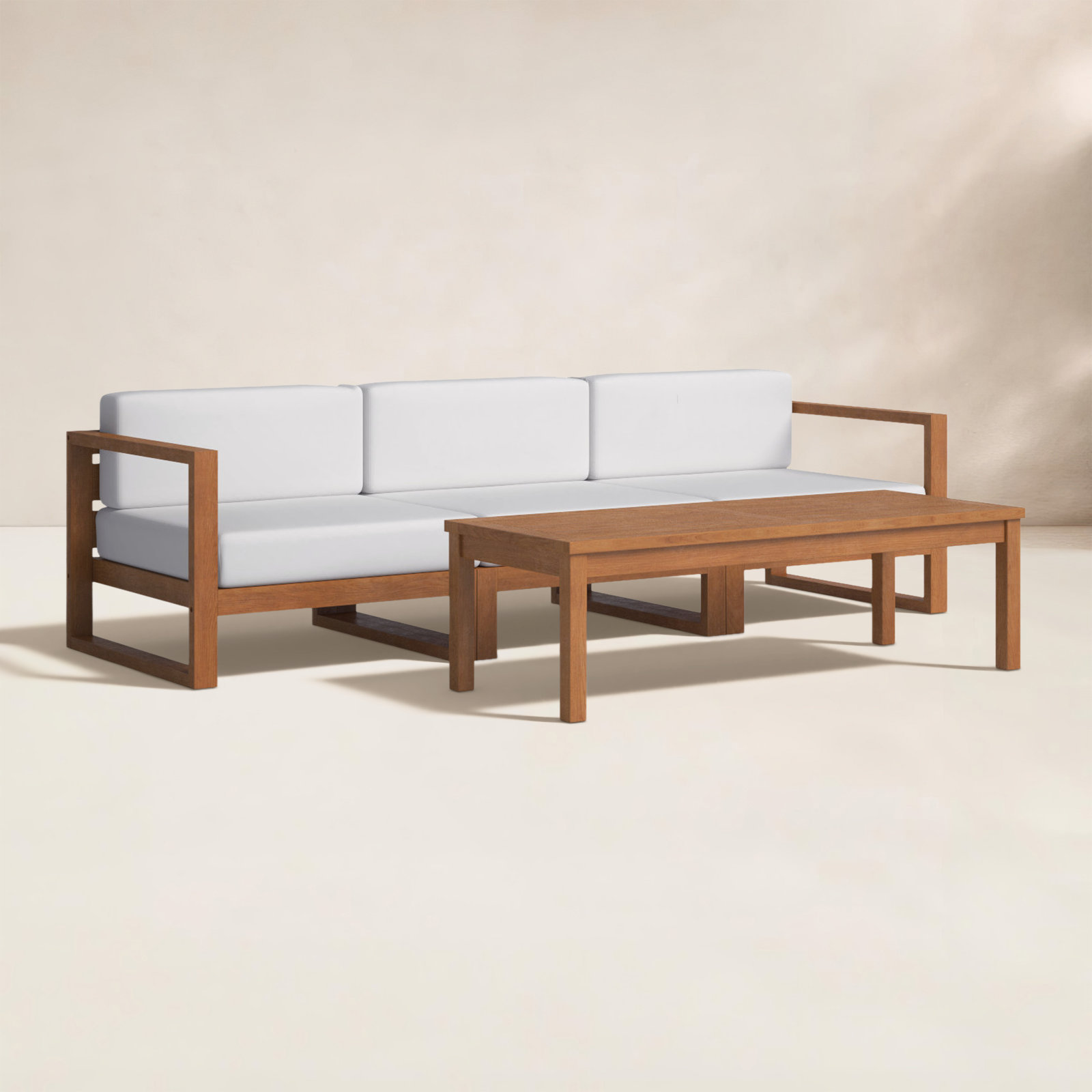 Upland 3-Person Teak Patio Seating Group