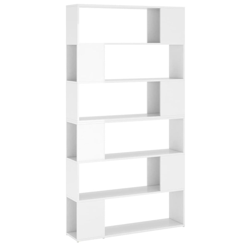 Bibliothèque vidaXL, Blanc très luisant,  (6 tablettes) H 74 po x l 39 po x P 9,5 po