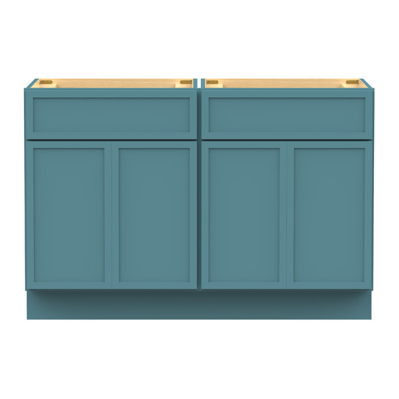 Base de meuble-lavabo double 48 po seulement, Sarcelle