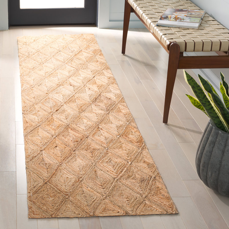 Natural Fiber Hand Loomed Jute Pile Solid Color Rug, Runner 2'3" x 9'