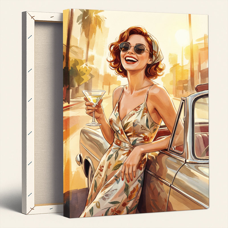 Ensemble de 1 toile murale rétro glamour, H 30 po x l 20 po, Wrapped Canvas