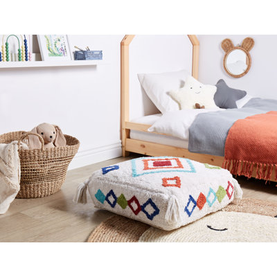 Bradlec Geometric White Square Floor Cushion Pad