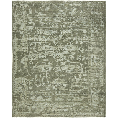 Daberath Wool Area Rug in Gray