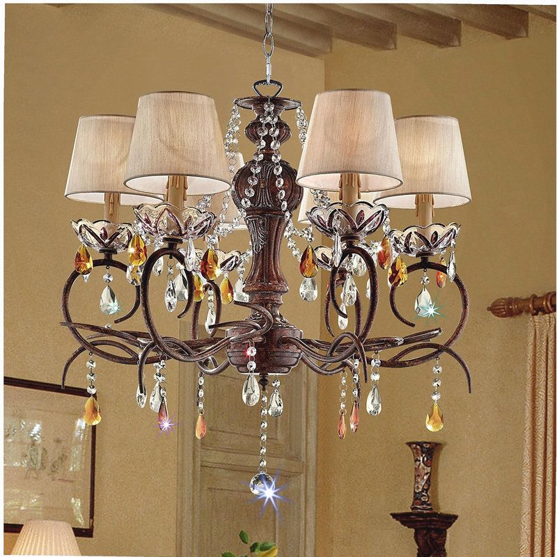 Luminaire suspendu en métal de 27 pouces de hauteur, Magnolia, finition bronze avec accents de cristal