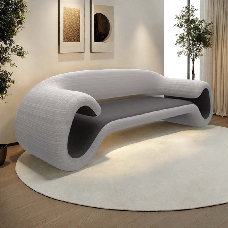 Canapé Nordic Designer, Fibre de polyester grise