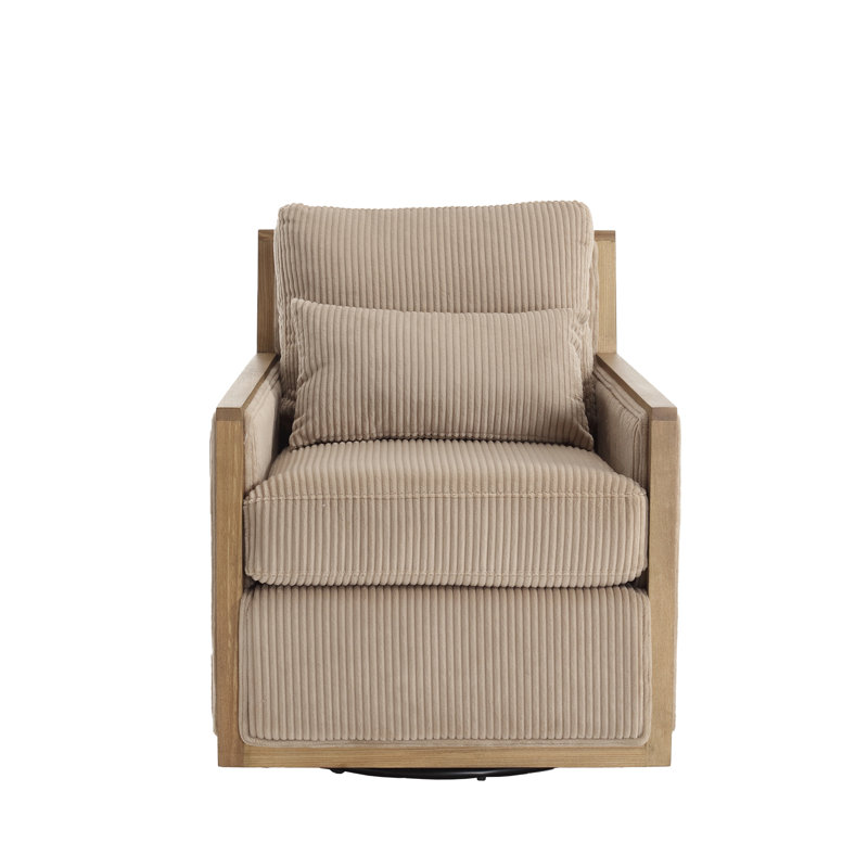 Corduroy Swivel Accent Chair, Camel Corduroy