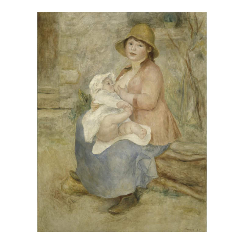 Maternité par Pierre-Auguste Renoir - Estampe numérique, H 20 po x l 16 po