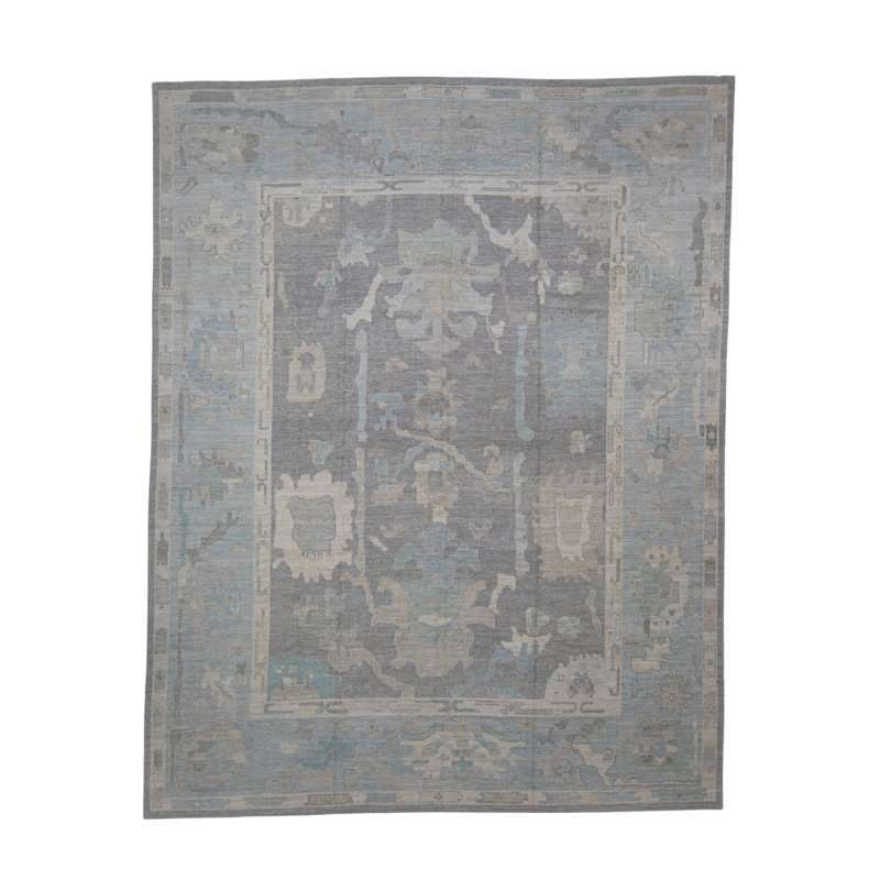Tapis turc Oushak fait à la main 12 pi x 15 pi 2 po