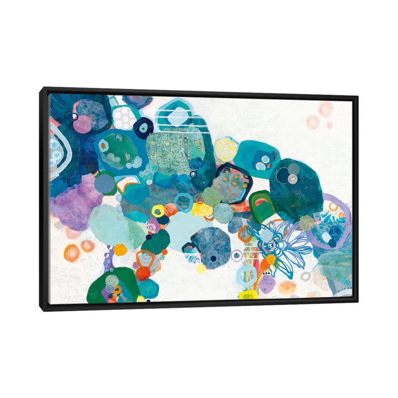 Impression sur toile tendue, "Bridging our différences", H 18 po x l 26 po x P 1,5 po, Toile avec cadre noir, Pas de tapis