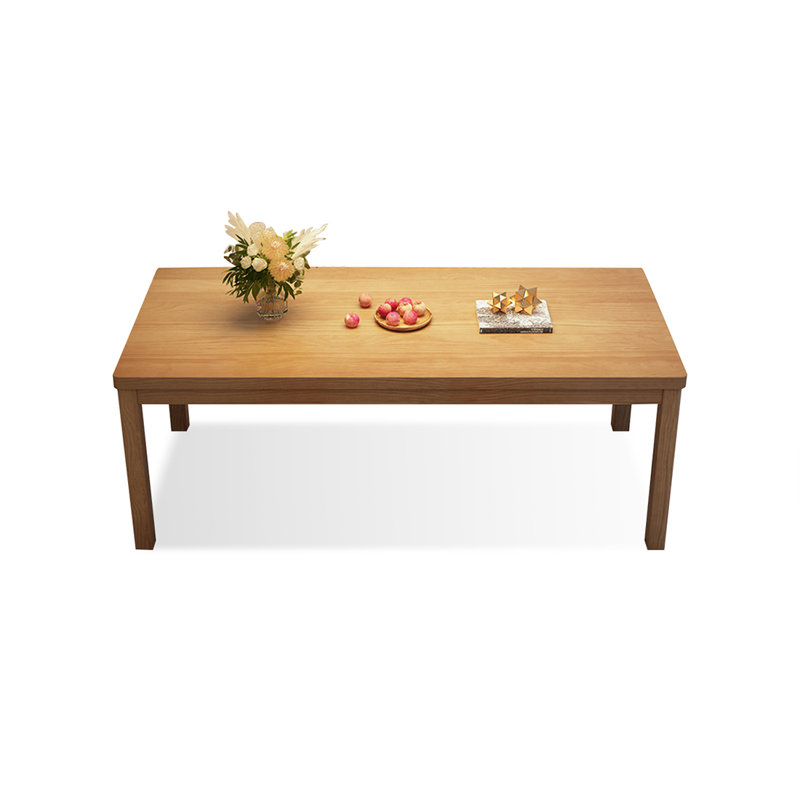 Burlywood Rectangular Solid Wood Dining Table, 29.53”H x 55.12”L x 27.56”W