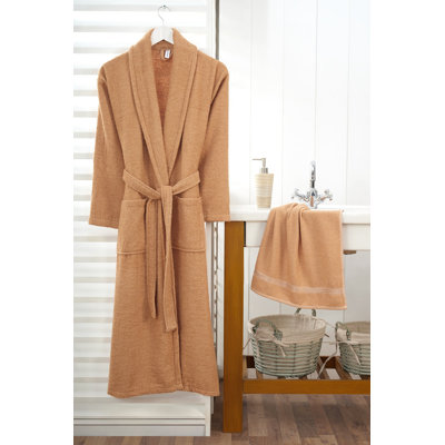 Cotton Terry Cloth Gender Neutral Mid-Calf Bathrobe with Pockets