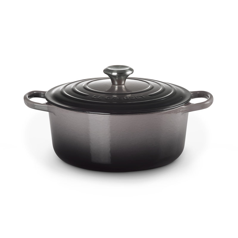 Le Creuset Cast Iron Round Casserole, 26cm / 5.3L, Flint
