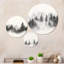 Art mural monochrome forêt - pins brumeux gris et blanc - forêt, art mural en métal 3 pièces