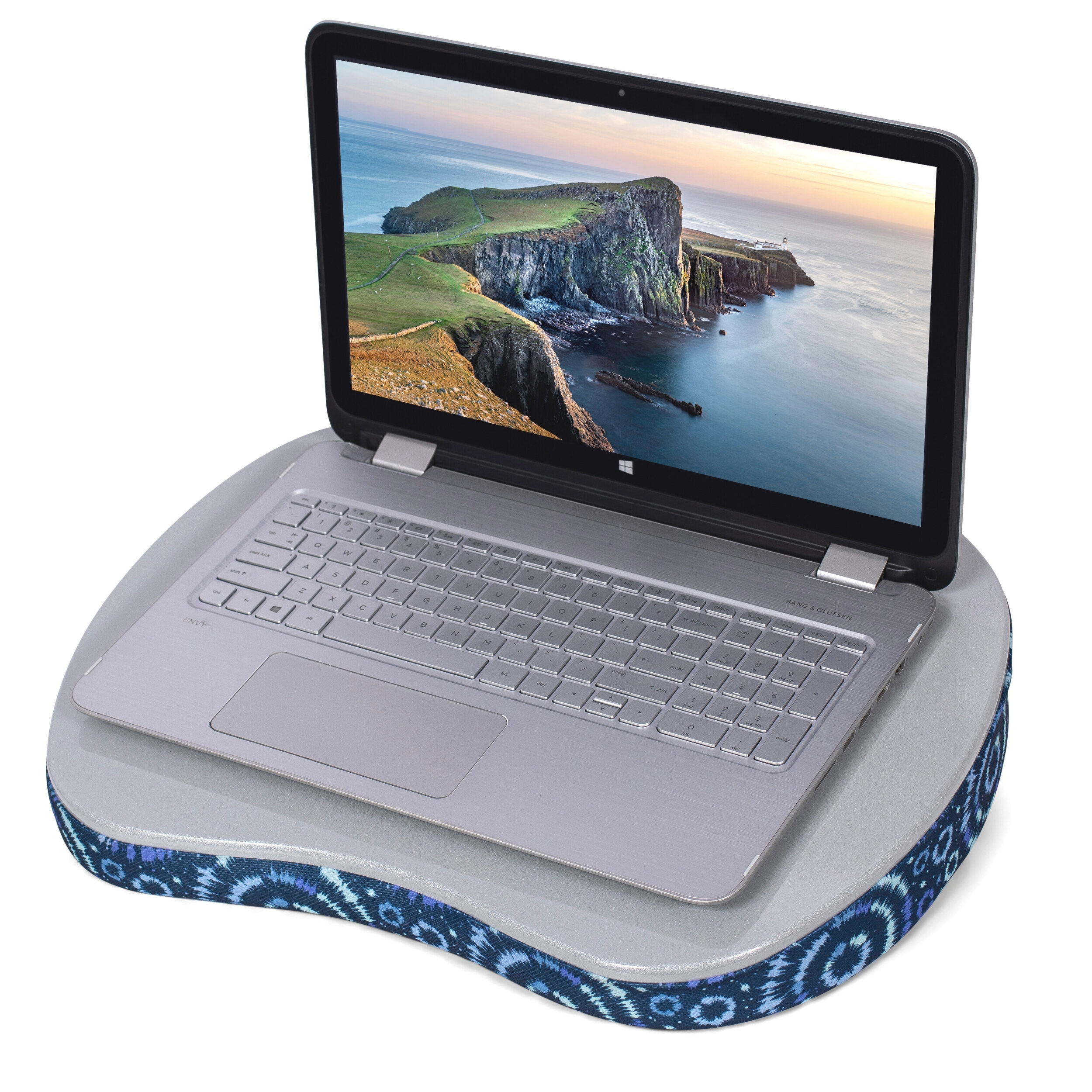 PORTABLE LAP DESK LAPTOP TRAY WITH PILLOW CUSHION MOUSE PAD PHONE TABLET  SLOT