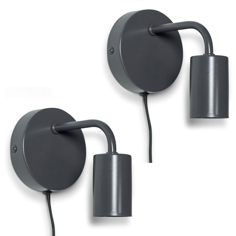 Carmala Plug-in Armed Sconce, No, Charcoal