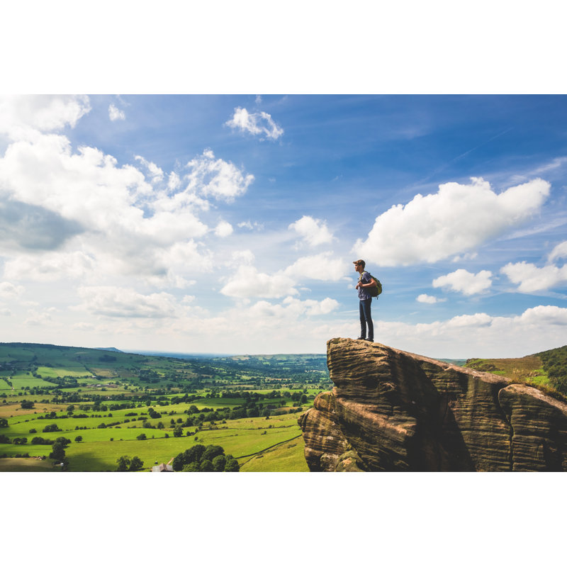 Teenage Boy Stands At Edge In Peak District by RichVintage - No Frame Art Prints on Canvas, 61cm H x 91cm W