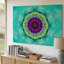 Reproduction d'art sur toile, "Mandala symétrique vibrant" avec une fleur centrale avec art mural-959043540
