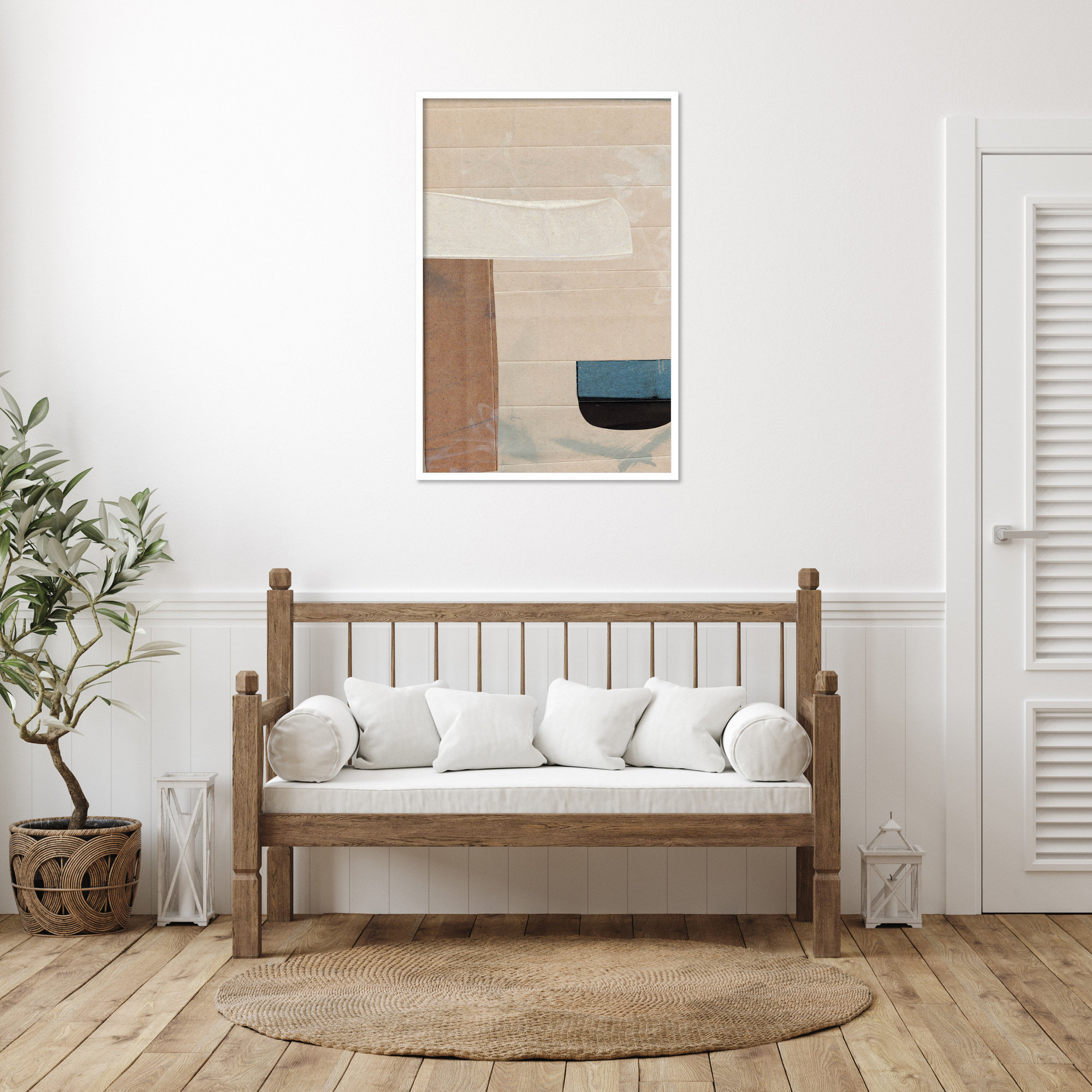 Sauna Serenity by Dan Hobday Wood Framed Wall Art Print, 41" H x 28" W, White