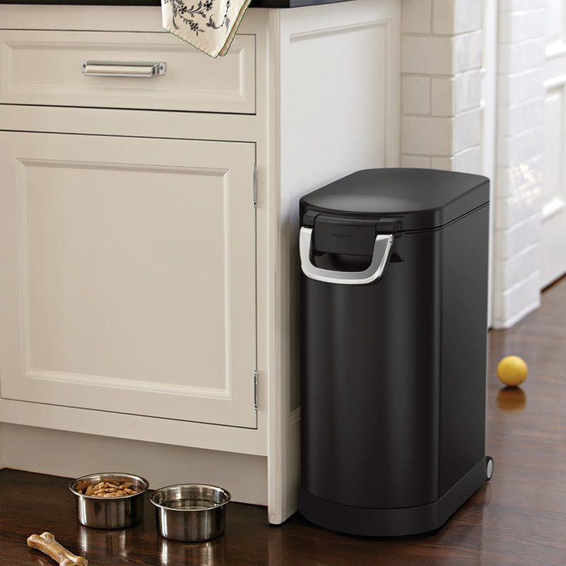 Simplehuman Pet Food Storage Bin, Black, 32 lb
