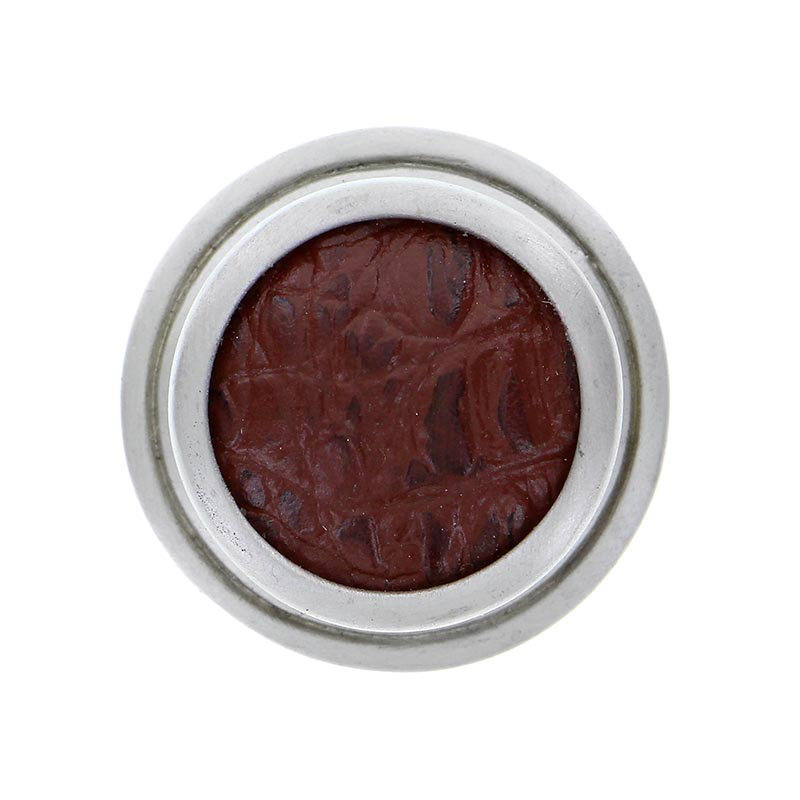 Equestre Round Knob, Small, Satin Nickel, Zebra Stone
