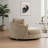 59.5" W Oversized Slipcovered Upholstered Accent Barrel Chair With Casters-1686717626