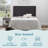 Lucid Upholstered Headboard with Square Border and Diamond Tufting, Adjustable Height 51.3"–59.1", Dark Gray, Queen-1158682285-1158682281