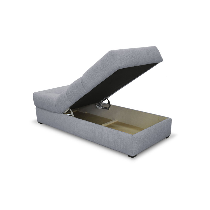 Upholstered Chaise Lounge, Light Grey