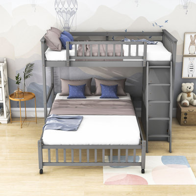 Elys Kids Twin Over Full Bunk Bed with Drawers