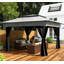 Pavillon de jardin pliable facile à installer, abri de jardin escamotable avec filet à fermeture éclair, sac de transport